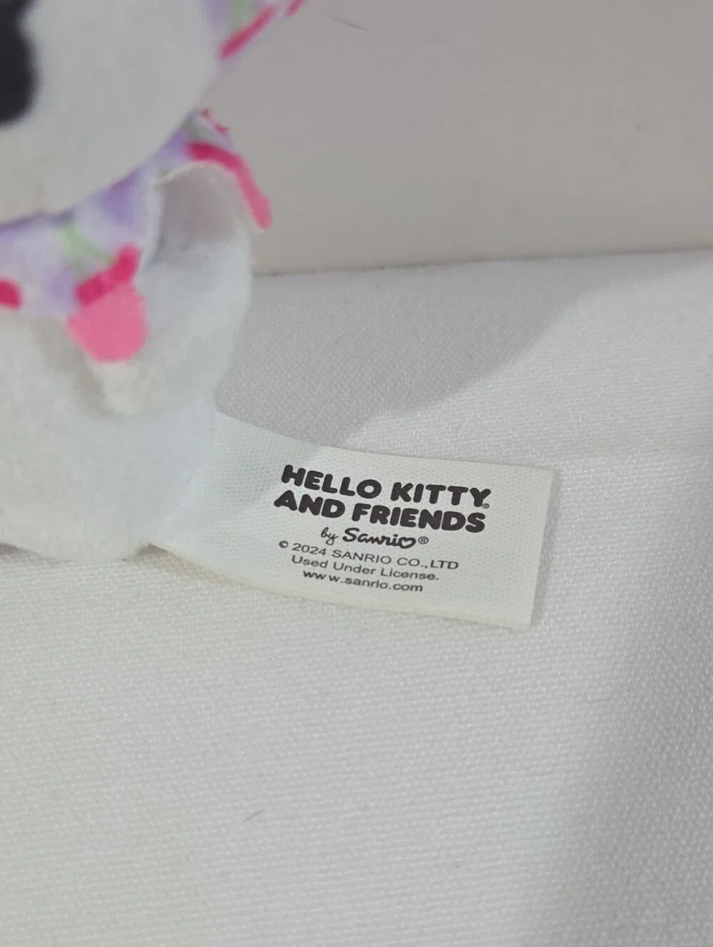 cherry pattern Kuromi plushie keychain